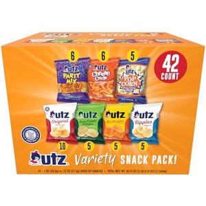 Utz Snack Variety Pack Individual Snacks, Includes Potato Chips, Cheese Curls, Popcorn, and Party Mix, Crunchy Travel Snacks for Lunches, Vending Machines, and Enjoying on the Go Set Of 2(Pack of 42 Each Box), 11/10/2025