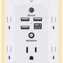 Outlet Extender with Night Light, HANYCONY Multi Plug Outlet, USB Wall Charger Surge Protector 4 USB Ports(1 USB C), Power Strip Electrical Outlet Splitter Expander for Home Office Dorm Room, ETL (White)