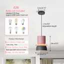 Nordic Modern Pendant Light,Colorful Pendant Light Fixture,Pink Hanging Light Fixture for Bedroom, Macaron Aluminum Finish, Mid Century Hanging Light for Kitchen Island, Dining Room, Size S