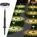 Solar Powered Pathway Lights Outdoor, Bright LED Solar Lights Outdoor 8 Pack, Waterproof IP67 Solar Landscape Path Lights for Yard Garden Walkway Lawn Sidewalk (Warm White & Cool White)