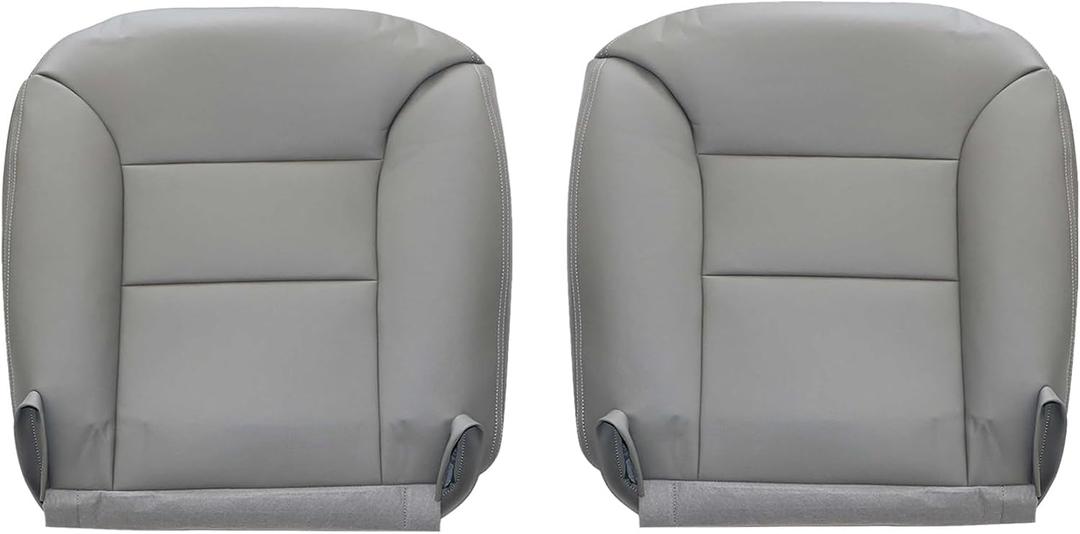 Priprilod Gray #132 Leather Driver&Passenger Side Bottom Replacement Seat Cover Compatible with Chevy/GMC Suburban Tahoe Yukon Silverado/Sierra1500 2500 3500 1995 1996 1997 1998 1999