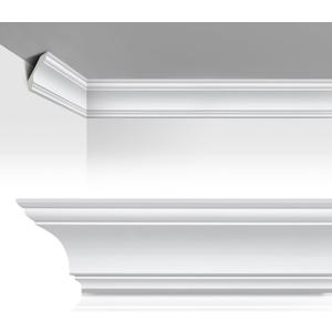 Marsui 4 Pcs Ceiling Crown Molding Trim 4-1/2 Inch Face x 94.5 in Long Total Decorative Ceiling Crown Moulding Trim Installed with Glue (Not Included) Luxe Style Decor(Simple Style), 23.6 Inch