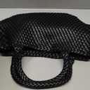 Woven Tote Bag for Women, Fashion Woven Bags for Women Vegan Leather Shoulder Handbags Large Summer Beach Travel Bag