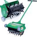 Rolling Lawn Aerator, Heavy Duty Push Spike Aeration Tool Up to 55 lbs, Manual Rotary Grass Aerator for Garden and Yard Use