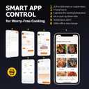 Wireless Meat Thermometer with APP Control4 Probes Meat Thermometer Digital, Unlimited Range WiFi & Bluetooth Meat Thermometerfor for Rotisserie, Grill, Oven, Smoker, BBQ, Air Fryer