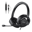 EKSA H27 USB Computer Headset with Microphone for Work, PC Headset with Noise Cancelling Mic, Wired Over-Ear Headphones with in-Line Controls, USB Headset for PC/Computer/Laptop/Call Center/Offic