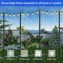 SINLEY 6 Pack String Light Poles,10 Ft Metal Poles with Fork for Outdoor String Lights,Outdoor Light Poles with Fork,Poles/Post/Stand for Outside,Patio,Deck (6 Pack 10FT String Light Pole)