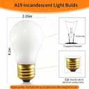 60 Watt Incandescent Light Bulbs, E26 A19 Stepless Dimming Light Bulbs 400lm, 3000K Soft Warm White, Vintage Frosted Incandescent Filament Bulb for Home (2 Pack)