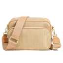 Ambistra Faux Straw Crossbody Bags for Women Small Summer Purse 2026 RFID Woven Raffia Bag for Hawaiian Beach Cruise Travel (Khaki)