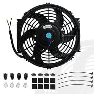 10" inch Slim Fan Push Pull Electric Radiator Cooling Fans 12V Mount Kit Unversal Black