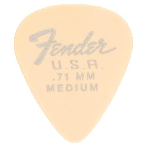 Fender Dura-Tone Delrin Guitar Picks 351 Shape, Olympic White, 0.71mm, 12-Pack