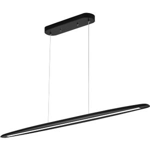 YISDESIGN 51" Wood Linear Pendant Light Black Linear Pendant Dinning Room Hanging Lights LED Dimmable Chandeliers 36w for Dining Room Pool Table Lights Kitchen Island Light Black, 51in