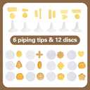 Cookie Press, Icing Precision Kit with 12 Nozzles - Dishwasher Safe & Non-Slip Grip, Buttercream Decorating Tool for Cakes, Cookies, Cupcakes, DIY Home Baking, Easy Clean Pastry Piping Kit