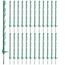 25 Pack Electric Fence Posts,48 Inch/4FT Step-in Plastic Posts for Farm and Garden,Temporary Sturdy Fencing System for Electric Fencing and Yard Protection, Green