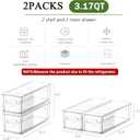 bealy 2 Pack Refrigerator Organizers and Storage, Stackable Clear Pull out Drawer Organizer Bins, BPA-Free Fridge Organizer and Storage for Fruit, Produce, Drink, Snack and Food Storage Containers