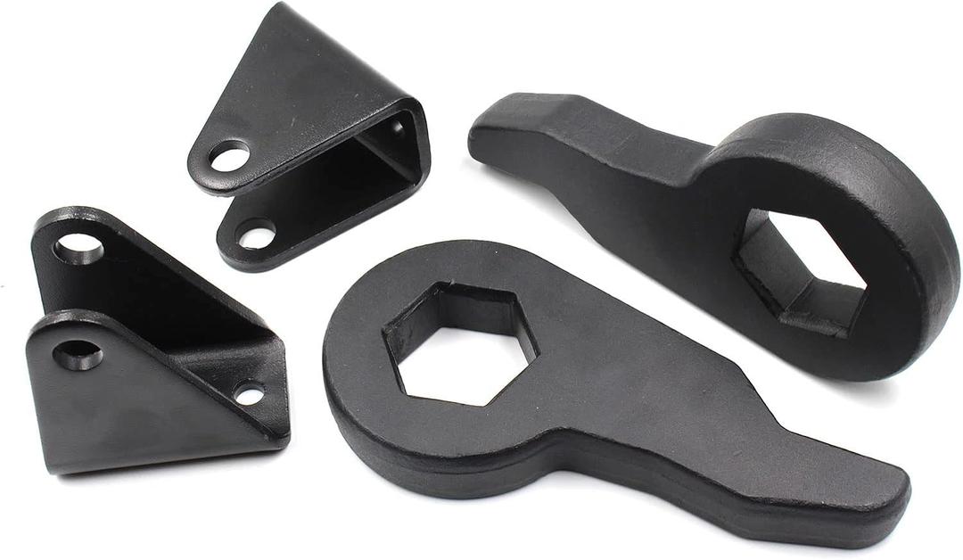 1-3 inch Leveling Lift Kit with Shock Extender Brackets Compatible with 2001-2010 Chevy Silverado & GMC Sierra 1500HD 2500 2500HD 3500 3500HD 2WD 4WD 8 Lug Torsion Bars Keys