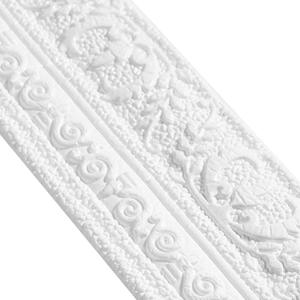 TaoBary 90 x 3 Inch Self Adhesive Flexible Foam Molding Trim Wallpaper Border 3D Sticky Decorative Wall Lines Peel and Stick Wall Baseboard Trim for Home Hotel DIY Decor(5 Roll,White)