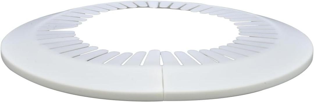 Flange Pipe Cover Decoration, 7.48 to 8.66 in (190-220mm) PP Plastic Escutcheon Collar Water Pipe Drain Line Cover, Reinforced Type Plumbing Cover Plates for Wall Tube Decor White, 1pc