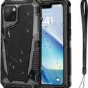 Mitywah for iPhone 14 Case with Buckle, IP68 Waterproof Military Metal Case with Built-in Screen and Camera Protector, Heavy Duty Full Body Drop Proof Shockproof Phone Cover 6.1 inch, Black