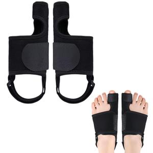 Recovist Bunion Corrector for Women & Men, Recovist Bunion Brace Big Toe Straightener with Soft Silicone Pads for Left & Right Foot, Relief Hallux Valgus Pain Relief (Day, Black, 1 Pair)