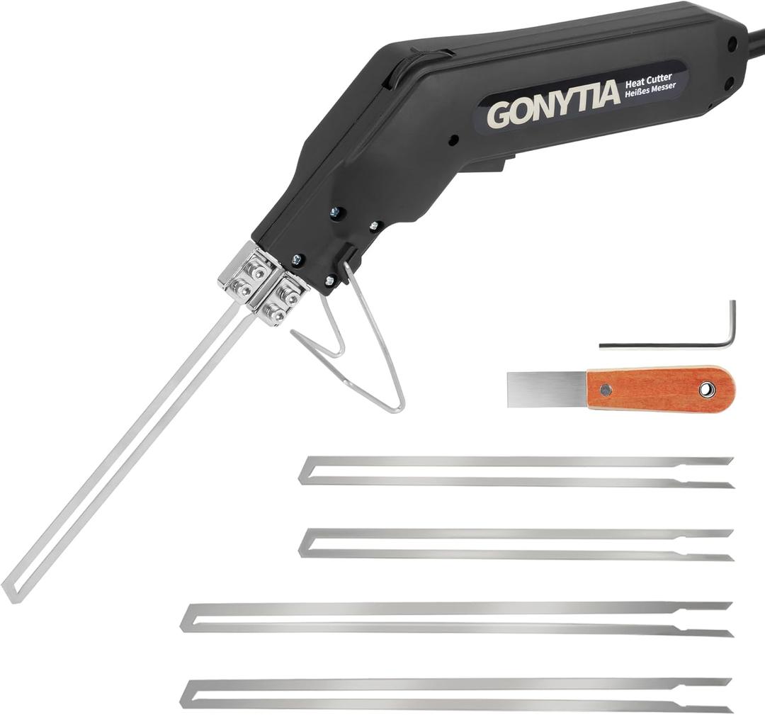 Gonytia Hot Knife Foam Cutter, Innovative Pro Styrofoam Cutting Tool Kit with Foldable Safety Stand, Electric 200W Hot Knife with 4 Blades for PP, EPS, XPS, EVA, EPE, PU, KT Board, Sponge (KD-5)
