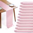 12 Pack Blush Pink Satin Table Runners, 12 x 108 Inches Silky Long Table Runner Decor, Bright Smooth Luxury Party Table Runner Decorations for Birthday Holiday Banquet