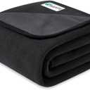 PetAmi Waterproof Pet Blanket Dog Bed Couch Cover for Furniture, Reversible Washable Soft Fleece (Medium (29x40), Black/Gray)