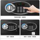 1.8 Cu Ft Safe Box with Fireproof Waterproof for Documents - Steel Security Personal Safe with Digital Electronic Keypad, Emergency Battery Box & Combination Lock, Safety Box for Valuables Money Cash
