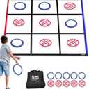 Swooc Games® - Fling Tac Toe™ (9ft x 9ft) Giant Tic Tac Toe Game Outdoor | Weatherproof Giant Outdoor Games for Adults and Family | Large Backyard Games for Kids | Jumbo Outside Yard & Lawn Game