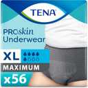 TENA Incontinence Underwear for Men, Maximum Absorbency, ProSkin - X-Large - 14 Count(Pack of 4)