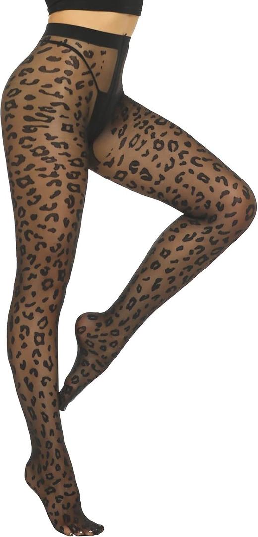 MANZI 20D Polka Dot Tights for Women Patterned Stockings for Women Sheer Ultra Thin High Waist Pantyhose (Leopard) MANZI 20D Polka Dot Tights for Women Patterned Stockings for Women Sheer Ultra Thin High Waist Pantyhose (Leopard)