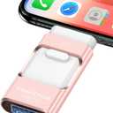Flash Drive for iPhone 128GB, Photo Stick Thumb Drive USB Stick High Speed Transfer USB Drives External Storage Memory Expansion for iPhone/iPad/PC/Laptop (Pink)