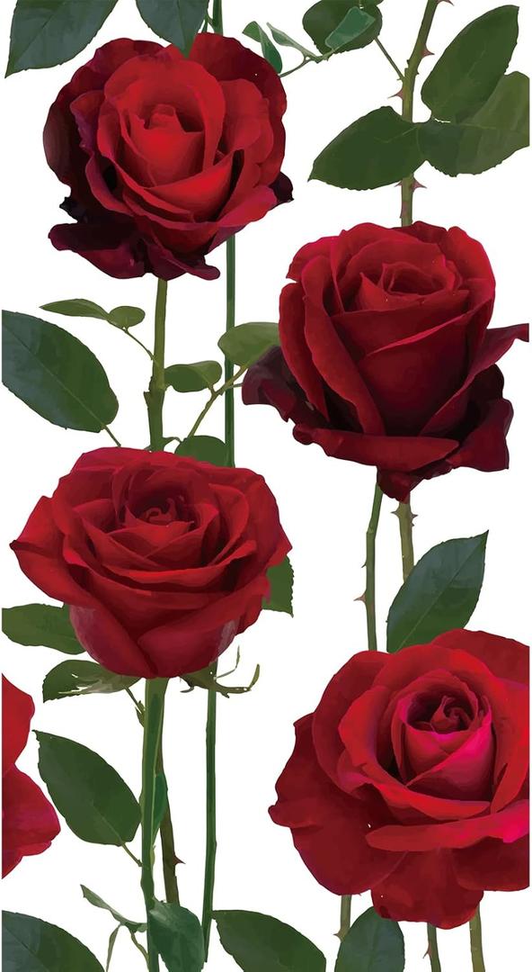 150PC Rose Floral Paper Napkins Flowers Paper Napkins Disposable Rose Floral Guest Napkin Decorative Hand Napkin, Red Roses Flowers Dinner Guest Napkin for Roses Party Supplies, 12.5"X15.5"