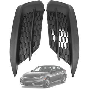 FZJDSD 2PCS Front Bumper Fog Light Cover Assembly Compatible with Honda Civic Sedan/Coupe 2016 2017 2018 Fog Lamps Cover Replace 71103-TBA-A00 71108-TBA-A00