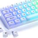XVX Keyboard Keycaps White, Clear Jelly Keycaps 60 65 75 100 Percent, Translucent Cute Custom Key caps Set 124 Keys for Mechanical Gaming Keyboards(Translucent White)