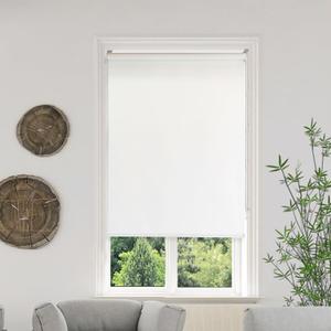 100% Blackout Window Roller Shade, Window Blind, Easy Installation, White. (White, 42" W x 72" H)