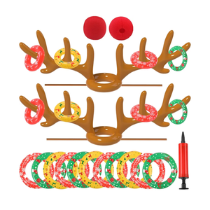 Christmas Games Decorations, Inflatable Reindeer Antler Ring Toss Game, Stocking Stuffers for Men Women Kids Teens Adults, Christmas Party Games Fun Xmas Gifts Carnival Holiday Family