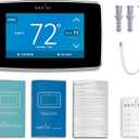 Emerson Sensi Touch Wi-Fi Smart Thermostat with Touchscreen Color Display, Works with Alexa, Energy Star Certified, C-wire Required, ST75 Black 5.625" x 3.4" x 1.17"