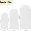 Set of 3 Arch Backdrop Cover Spandex Fitted Wedding Arch Covers,Round Top Double-Sided Chiara Arch Covers for Party Wedding Birthday Ceremony Event Banquet Decoration(4ft,5ft,6ft White)