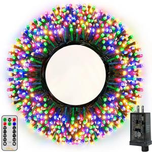 Ollny Christmas Lights, 500LED 164FT Long Christmas Tree Lights with 8 Modes Remote Timer IP44 Waterproof, Outdoor Christmas Lights for Tree House Yard Outside Xmas Decorations Multicolor