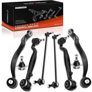 A-Premium Set of 8, Front Upper Control Arm, Lower Control Arm, Sway Bar Link, Lower Ball Joint Compatible with Land Rover MK3 Series - Range Rover 2003-2012, 4WD or AWD Only