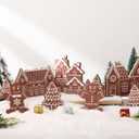 32 Inch Christmas Tabletop Decoration Wooden Christmas Gingerbread Man Themed Xmas Tree and House Signs Farmhouse Centerpiece Decor for Home Kitchen Table Shelf Decor