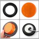 2.5" Round Amber Led Marker Lights 13LED, 10Pcs 2.5 Inch Round Led Trailer Marker Lights Clearance Lamps Sealed Flush Mount w/Rubber Grommets and 2 Prong Trailer Wire Pigtails Waterproof 12V