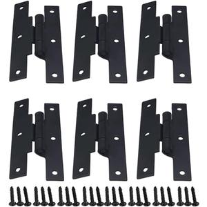 QCAA Black Steel Hinge Offset for Cabinet Door, 3/8", Matte Black, 6 Pack, Made in Taiwan