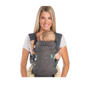 Infantino Flip 4-in-1 Convertible Baby Carrier, Adjustable, Ergonomic Babywearing, Registry Essential, Baby Carrier for Newborn to Toddler, Gray
