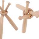 BaseGoal Wooden Baseball Softball Stand Display Consists of 3 Mini Baseball Bat and 1 Wooden Circles