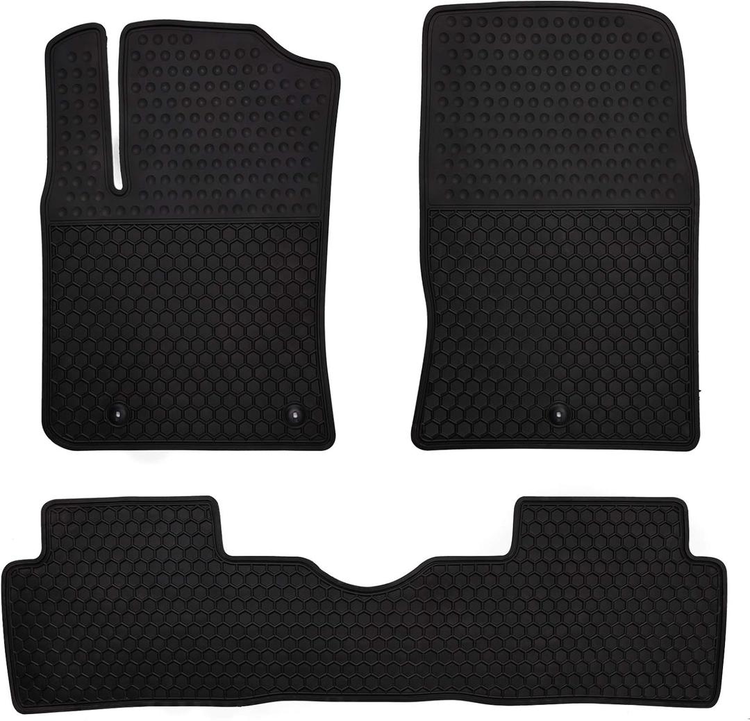 Car Floor Mats Custom Fit for Hyundai Kona 2018 2019 2020 2021 2022 2023 (Non Electric Models) Odorless Washable Heavy Duty Rubber (All Weather) Floor Liners Black
