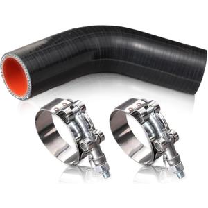 2" ID 45 Degree Silicone Elbow Coupler Hose with Stainless T-Bolt Clamp,Thickness 5mm,4" Leg Length,4 Layers Reinforced Turbo Hose Intercooler Intake Radiator Piping