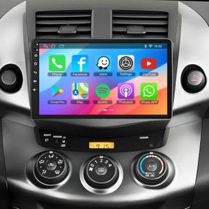Android 14 4G+64G Car Radio for Toyota RAV4 2007 2008 2009 2010 2011 2012, Car Stereo 5G WiFi/Wireless CarPlay Android Auto/GPS FM/SWC Bluetooth, 9'' Touchscreen FM/RDS EQ-32+1080P Backup Camera