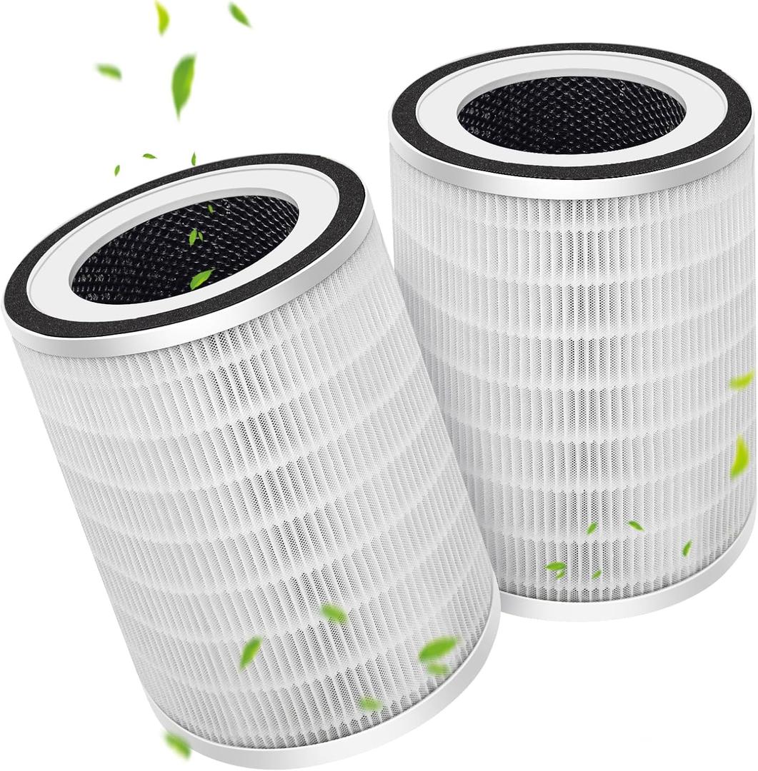 2 Pack True HEPA KILO Filter Replacement for Afloia KILO, KILOPLUS, KILOPRO, MIRO, MIRO PRO, MORENTO MR-Kilo, Kalo Air Purifier, 360 3-Stage Filtration for Bedroom Large Room Odor Dust Pollen Smoke